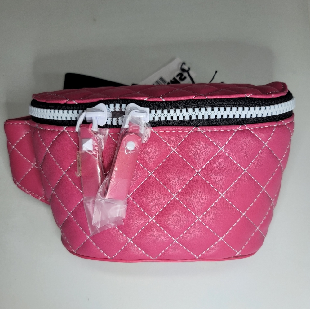 New pink vegan leather belt bag fanny pack
